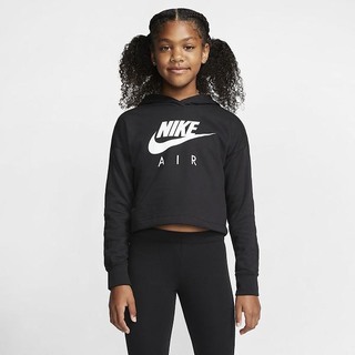 Hanorace Nike Air Cropped Fete Negrii Albi | ZCRN-64581